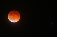 Eclipsed Moon with Spica (click to enlarge)